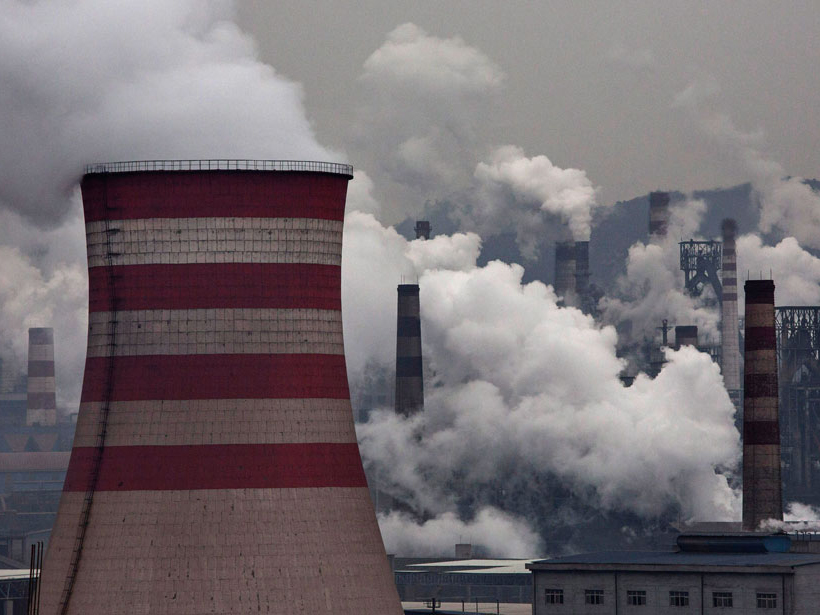 Steam and smoke from a factory in China