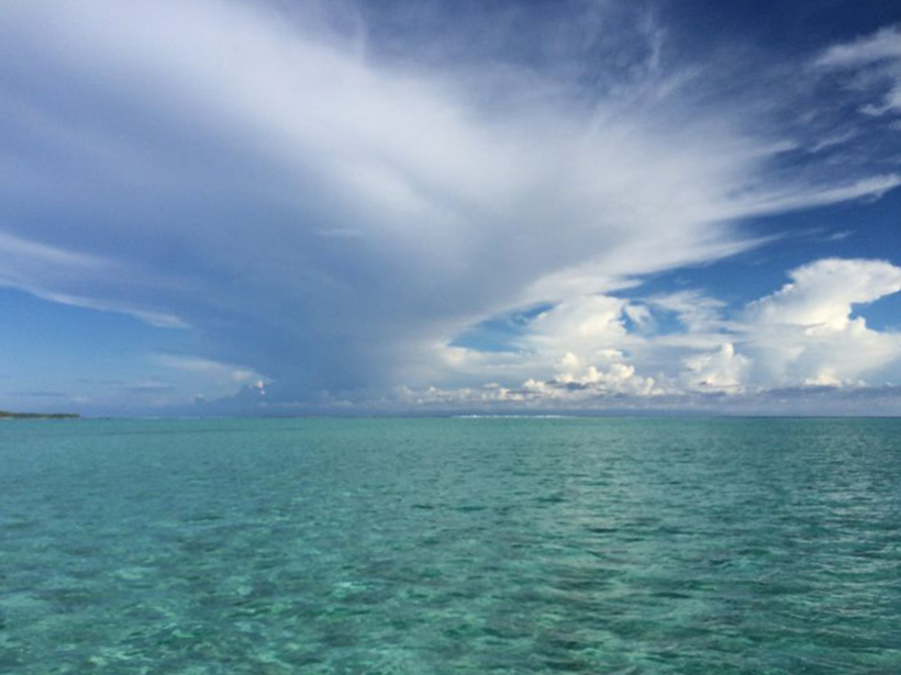 Looking toward Tahiti from Tetiaroa.