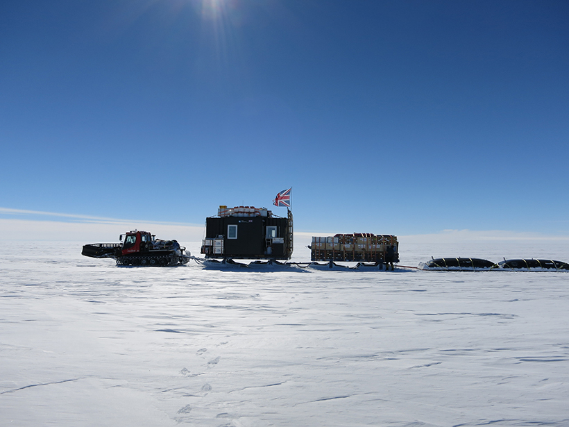 The iSTAR tractor traverse at work on Pine Island Glacier, West Antarctica.