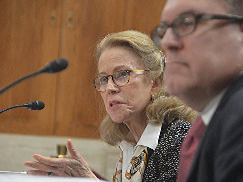 Kathleen White, the White House’s choice to chair the Council on Environmental Quality, at a confirmation hearing.