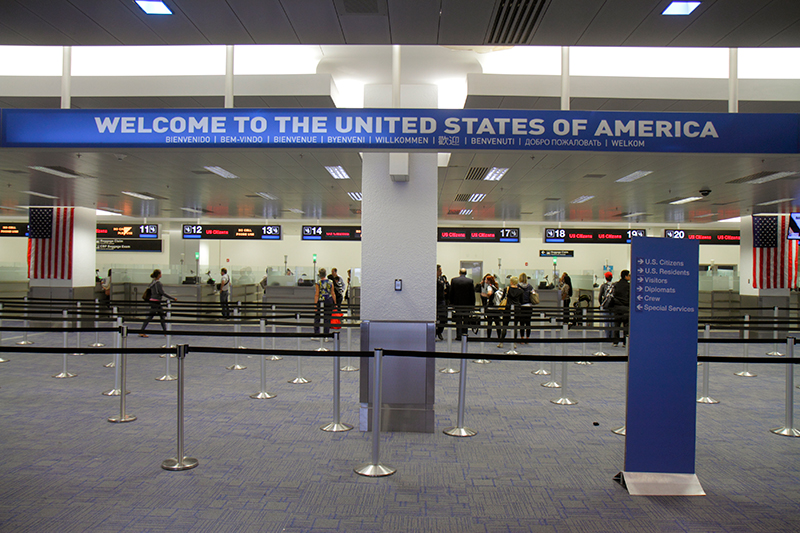 Passport control at Miami International Airport