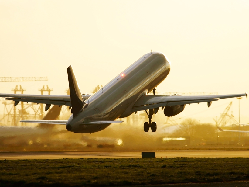 Airplane taking off.
