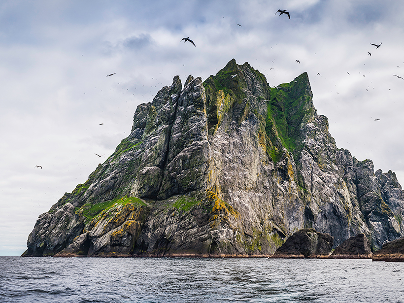 Offshore island cliffs, St. Kilda, Scotland.