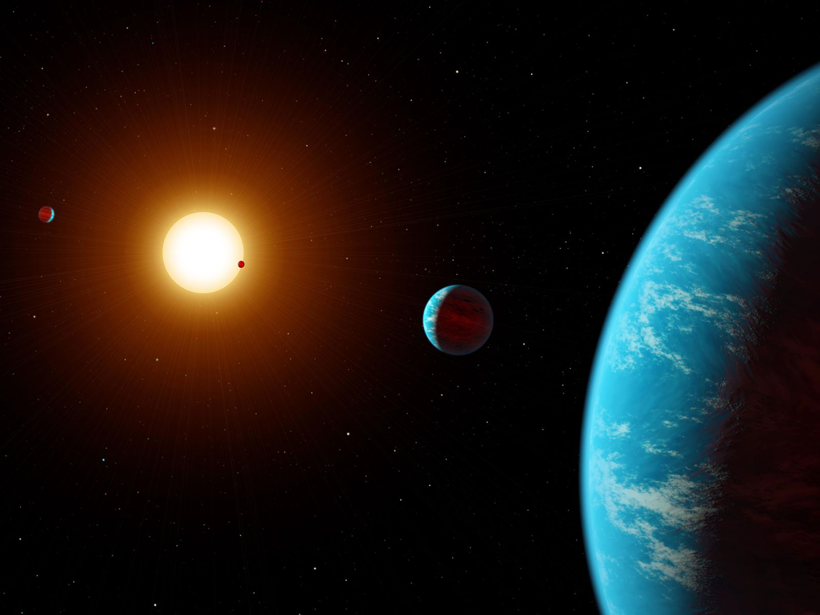 Artist's conception of the K2-138 exoplanet system