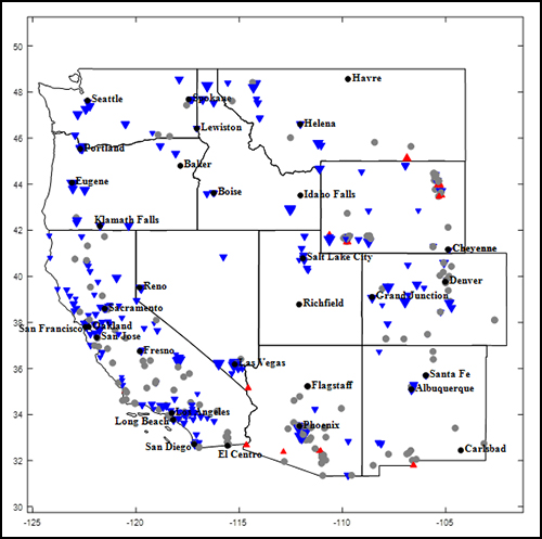 Trends of mean annual coarse particulate matter levels for the western United States from 1997 through 2015.