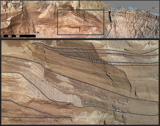 SfM image of a quarry face, Pleistocene glacial outwash fan, Otisco, N.Y.