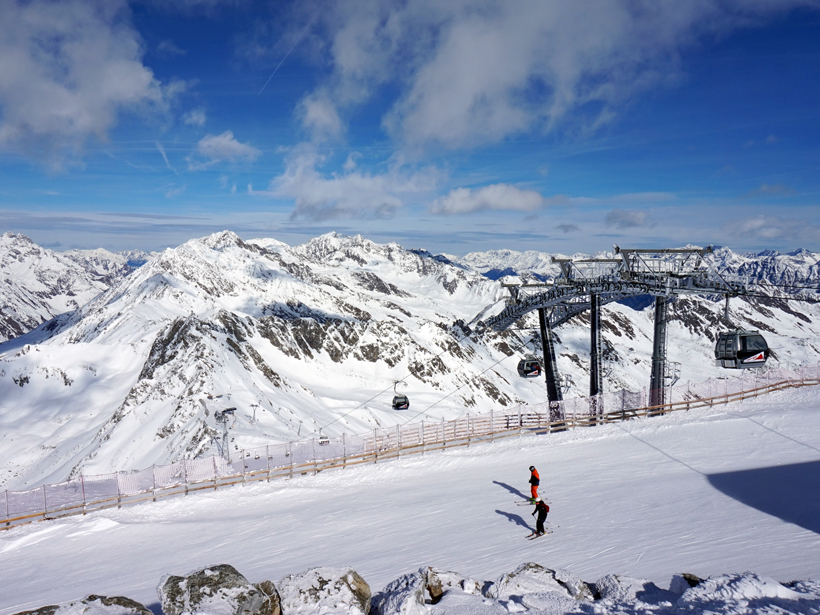 Skiers in Sölden, Austria.