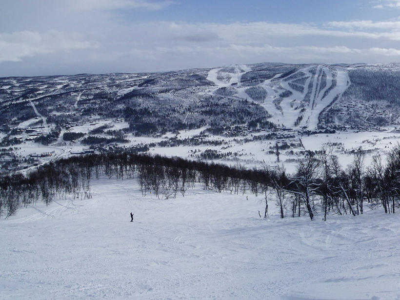 Winter scene of Geilo, Norway and its ski resort