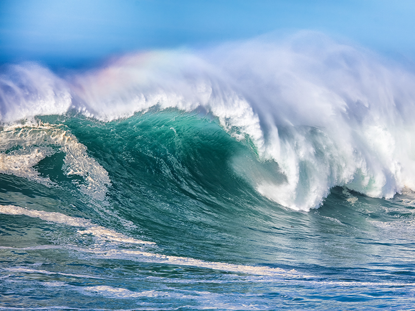 An ocean wave off the coast of California