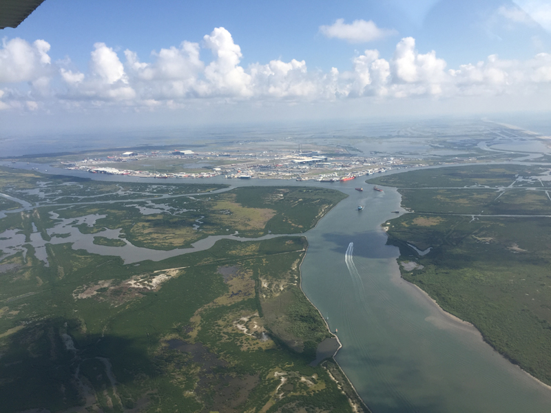 Port Fourchon in the lower Mississippi River Delta, the largest offshore-servicing oil and gas port in the Gulf of Mexico.