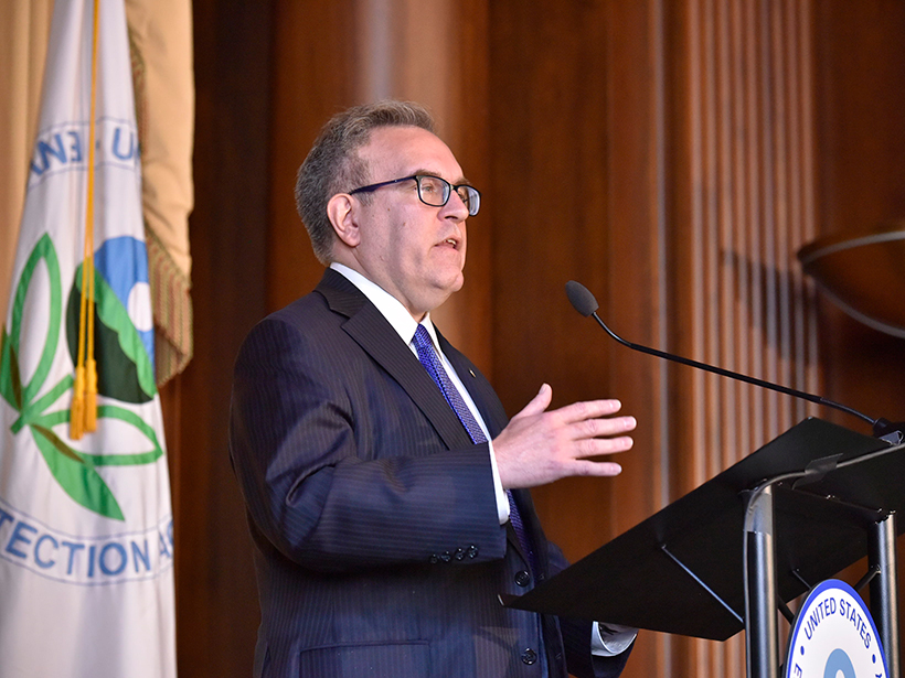 Andrew Wheeler, the new acting administrator of the Environmental Protection Agency, speaking to staff and the press.