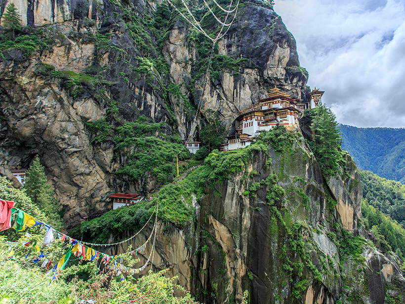 Taktsang, also known as the Tiger’s Nest, is a famous cliffside monastery in western Bhutan.