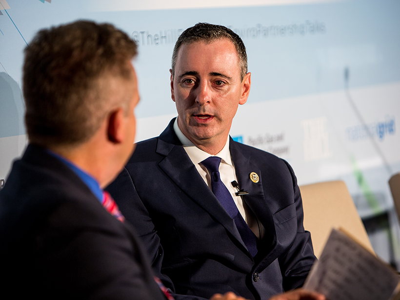 Rep. Brian Fitzpatrick (R-Pa.) speaking at a 6 September Washington, D. C., forum on climate solutions.