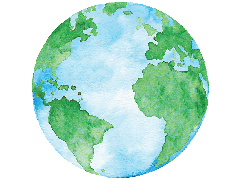Watercolor of the Earth.