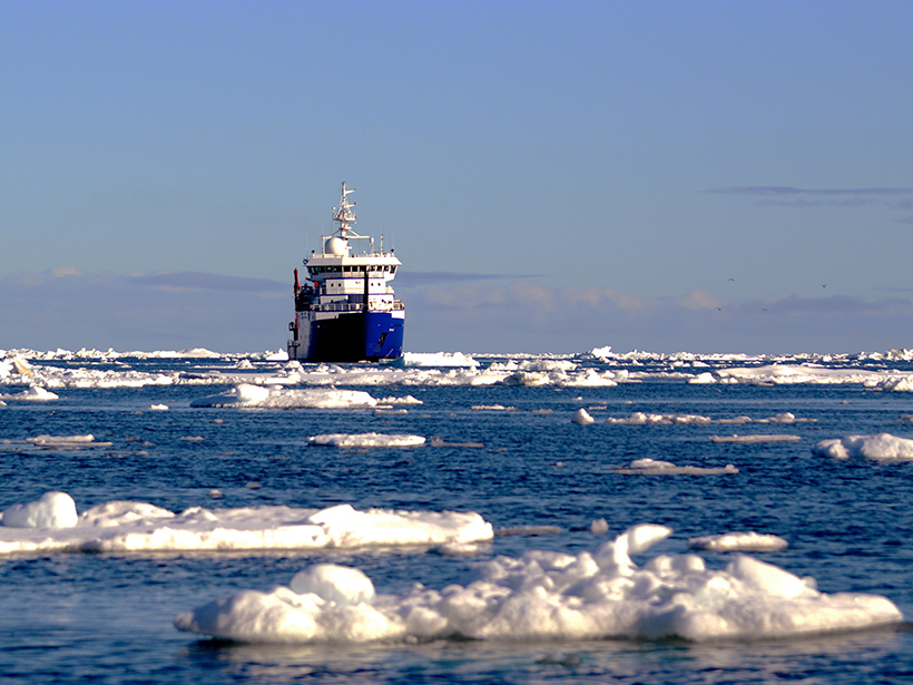 The R/V Sikuliaq during a September 2016 research cruise to study how a changing climate may be affecting life in the Arctic.