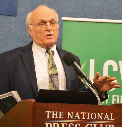 Gene Karpinski, president of the League of Conservation Voters, speaks at a briefing about the 2018 midterm elections.