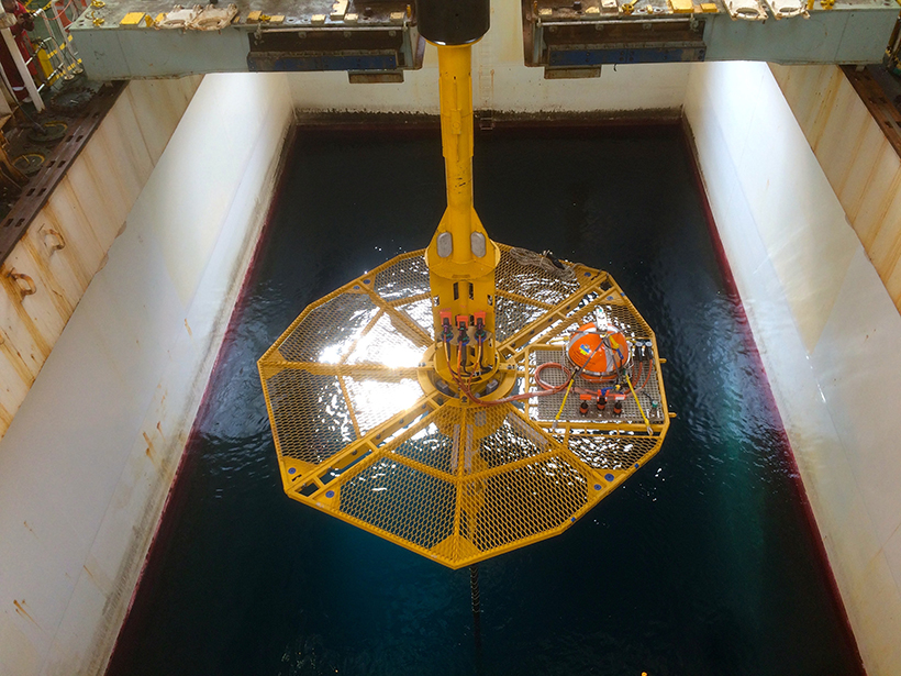 A wellhead used to study the tectonics and fluid flow in the submarine Nankai Trough