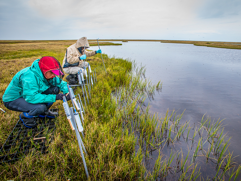 Scientists from U.S. DOE laboratories conduct research at the Barrow Environmental Observatory, north of the Arctic Circle.