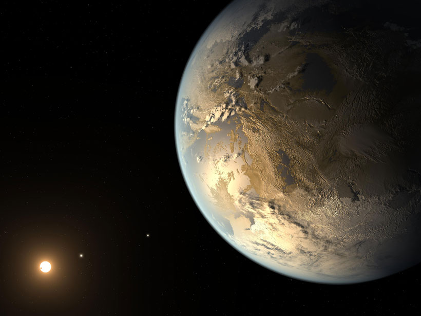 Artist’s rendering of the Earth-sized habitable zone planet Kepler-186f