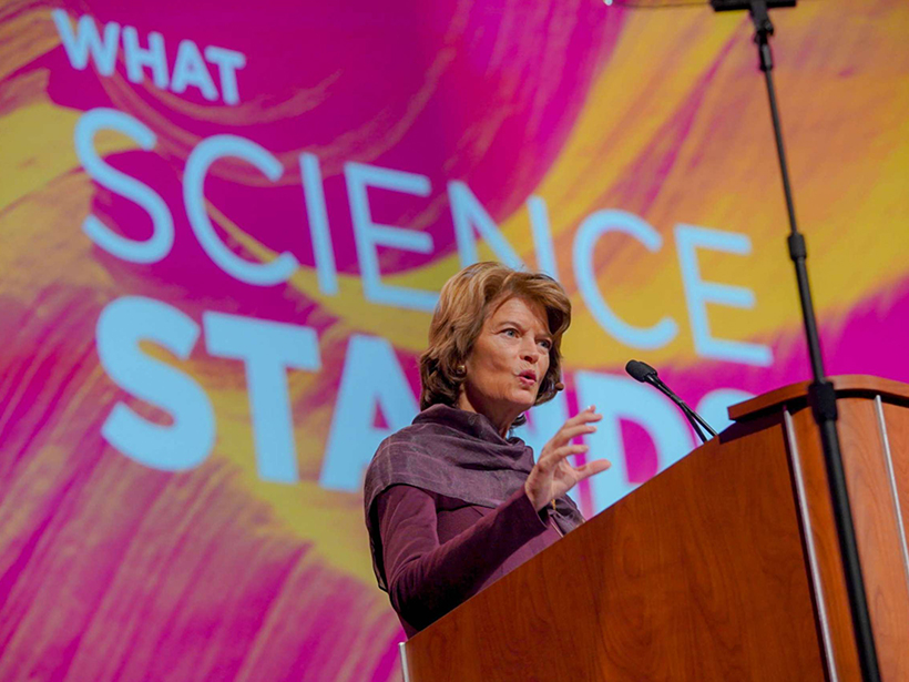 Sen. Lisa Murkowski of Alaska speaks at AGU Fall Meeting 2018.