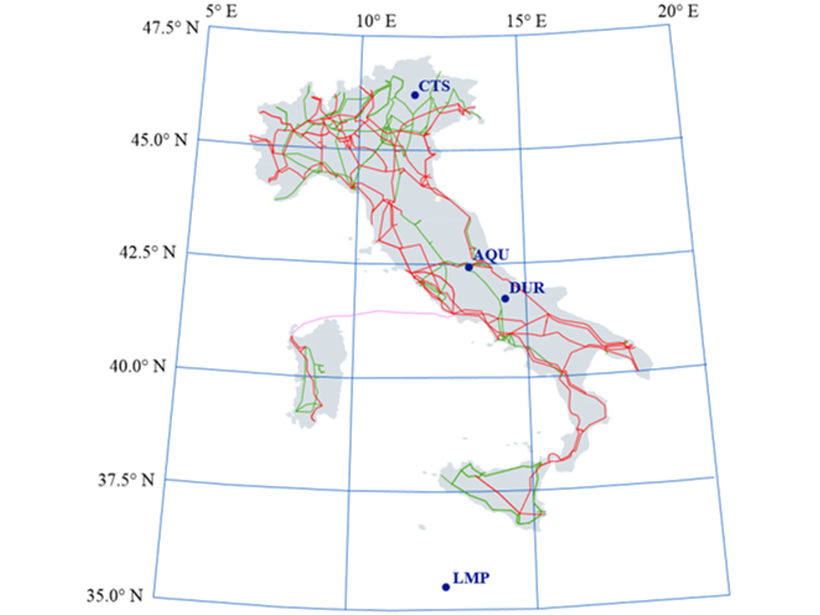 Map of the Italian power grid