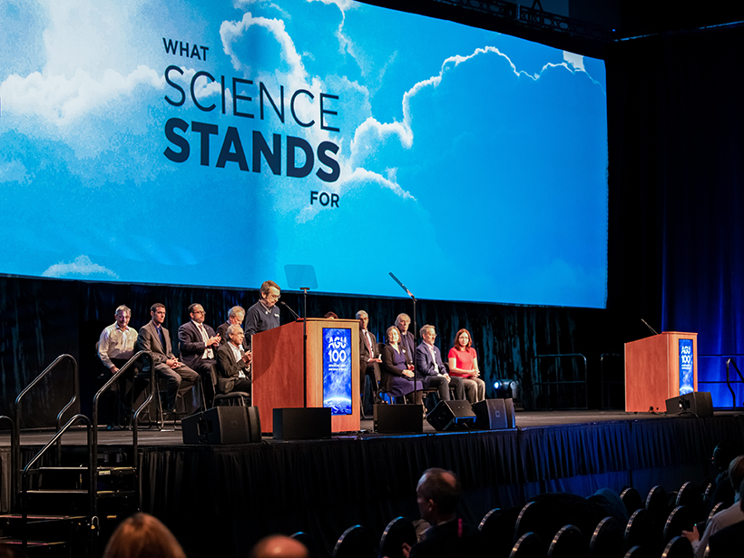 Scientists at the Centennial Plenary AGU Fall Meeting 2018