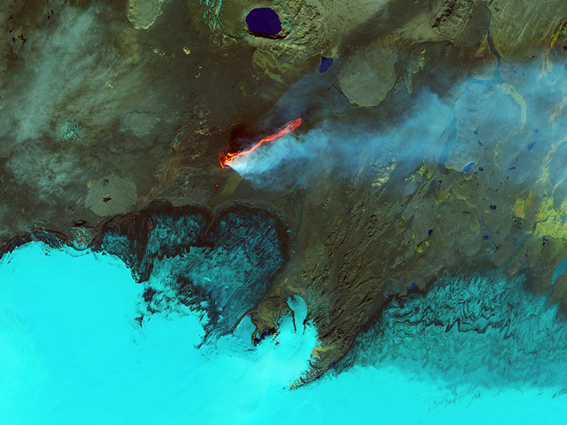 Holuhraun lava field in Iceland in September 2014