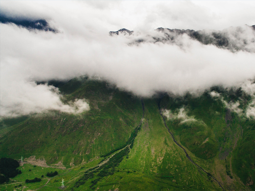 Mountain and clouds in Georgia