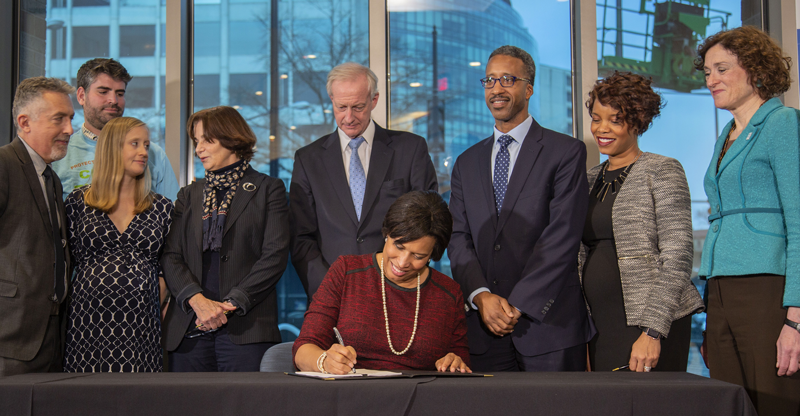 Washington D.C. mayor Muriel Bowser signs clean energy bill