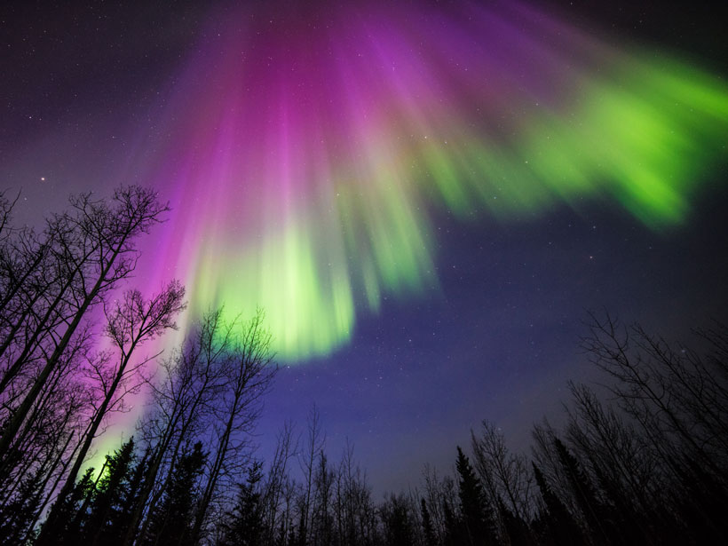 An aurora over Alaska, one of the vibrations of the universe