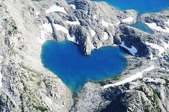 Heart-shaped Shimshal Lake in Pakistan