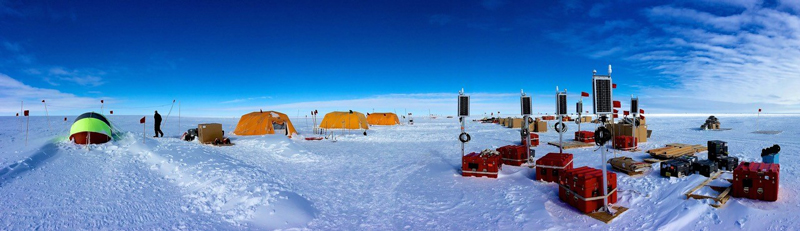 View of a seismic survey location on the Ross ice shelf