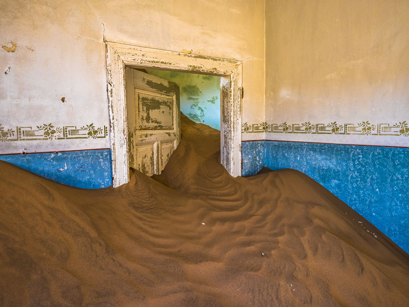 An abandoned desert town in Namibia