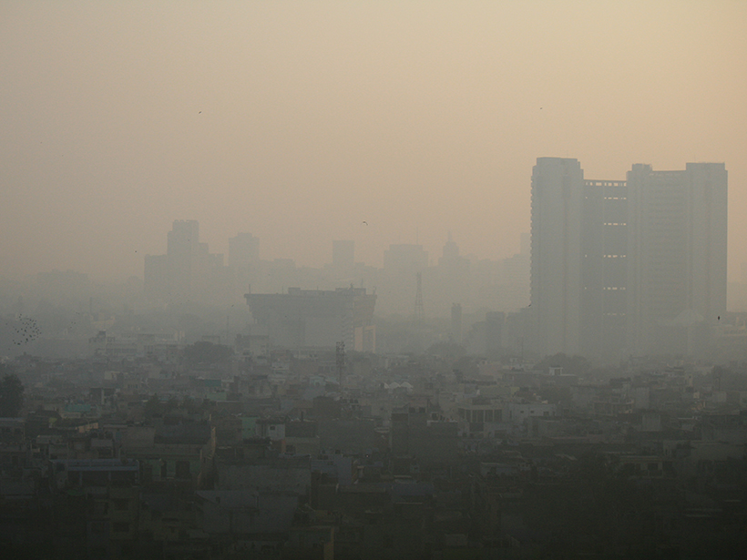 A view of poor air quality in Delhi, India.