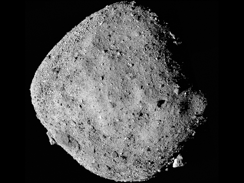 A mosaic image of the asteroid Bennu