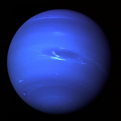 A view of the first Great Dark Spot scientists observed on Neptune