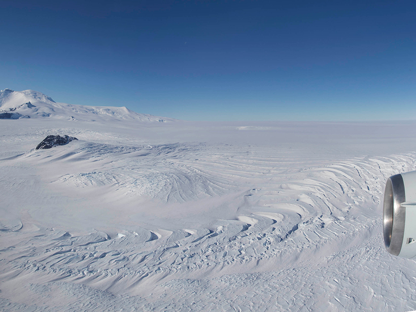 Ice flowing down West Antarctica’s Pope Glacier