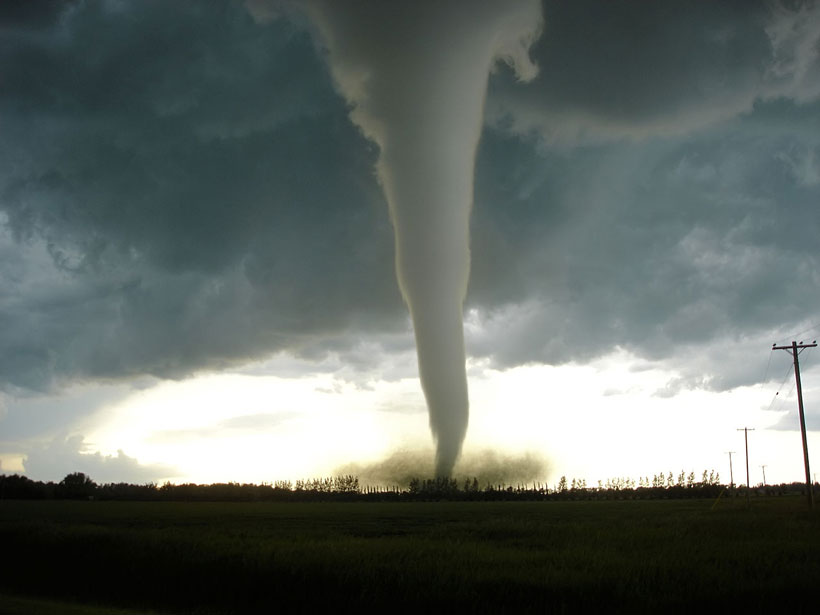 A tornado touches down near Elie, Manitoba, Canada, in June 2007