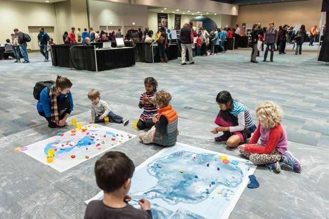 Children of attendees at AGU’s Fall Meeting 2015 enjoy activities at Exploration Station.
