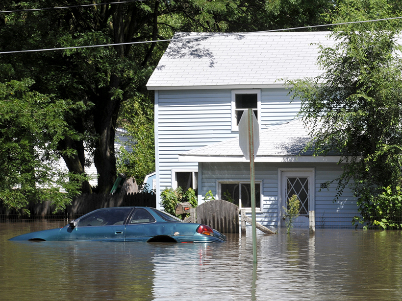 Flooding in Colfax, Iowa, in August 2010.