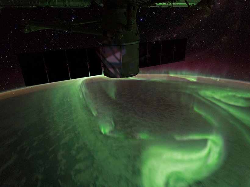 Auroras seen from the International Space Station