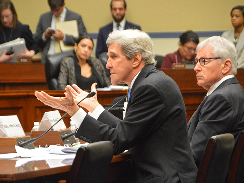 John Kerry and Chuck Hagel testify before Congress.