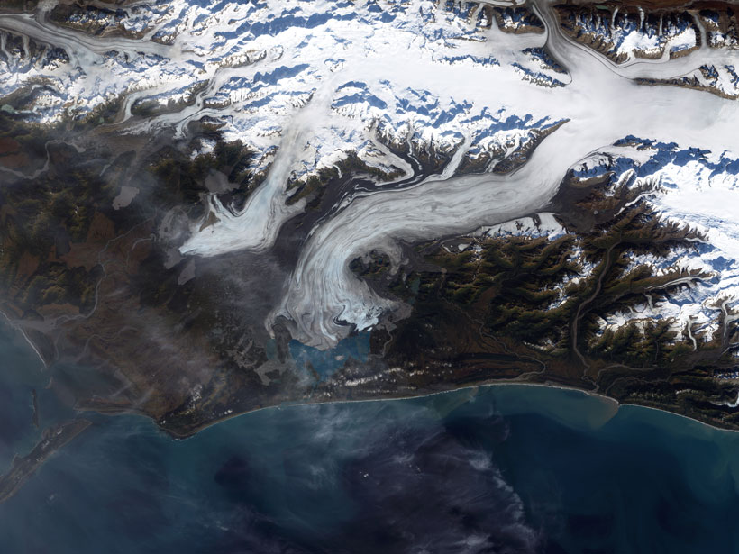 Satellite image of a glacier