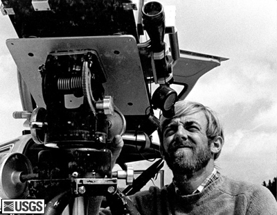 David Johnston with a gas spectrometer