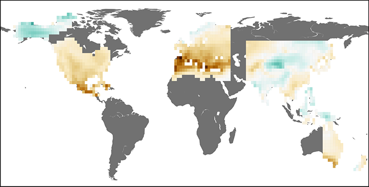 Projected drought map of the world