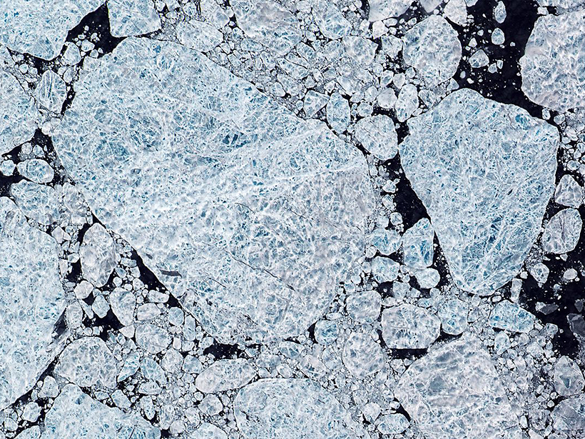 Aerial photo of sea ice