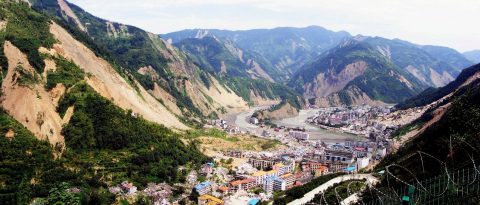 Beichuan town was devastated by landslides following the 2008 Wenchuan earthquake