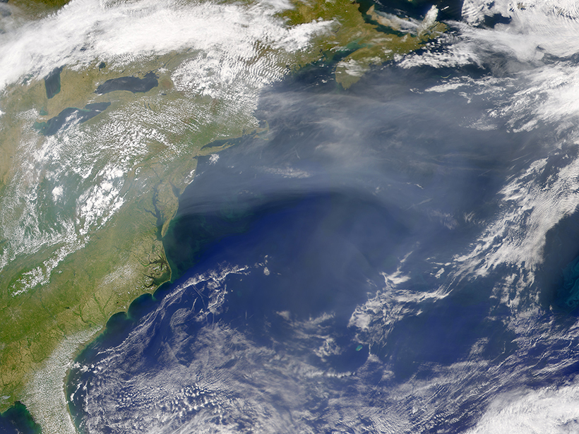 Satellite image of the East Coast of North America