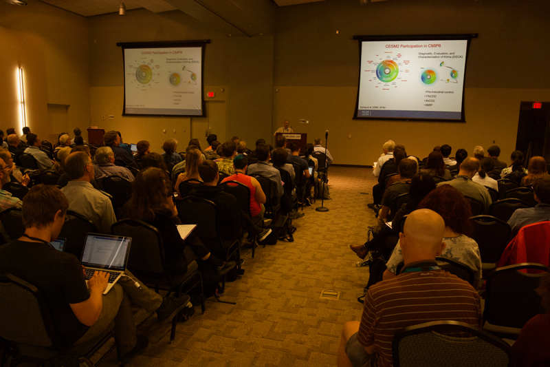 Photograph of a climate change conference in Boulder, Colo., where researchers reported on new climate change model results Photograph of a climate change conference in Boulder, Colo., where researchers reported on new climate change model results