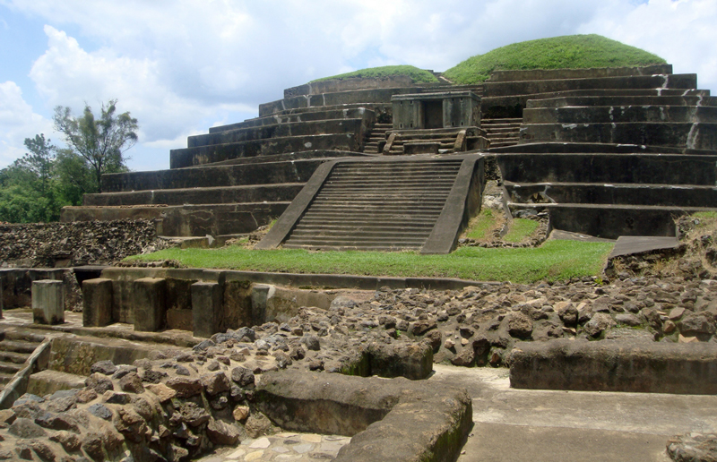 Ruins of a Maya pyramid